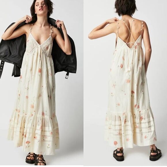 Free People Bali Woodland Maxi Dress/ size M - Picture 1 of 9